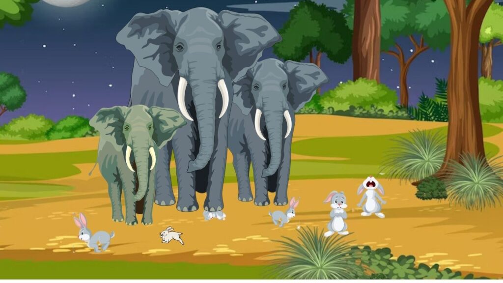 The king elephant and the wise hare - Panchatantra-Tales - 2