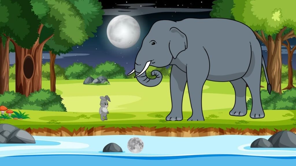 The king elephant and the wise hare - Panchatantra-Tales - 3